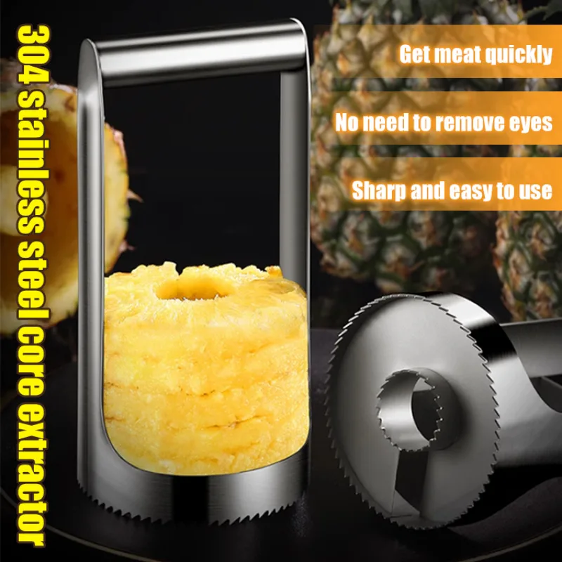 Stainless Steel Core Puller Tool Separate Pineapple Cutter Core Remover Tool Fruit Core Peeler Tool