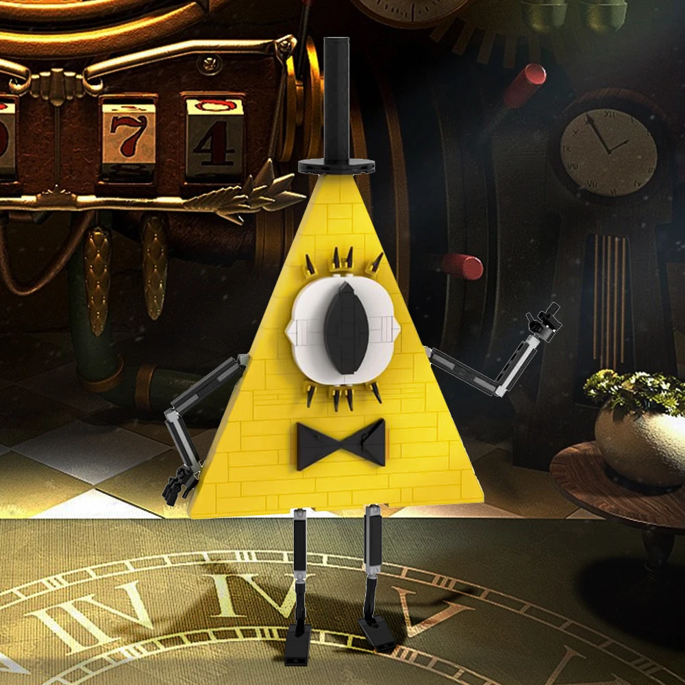 

Gobricks Moc Bill Cipher Bricks Model Triangular Inter-dimensional Corn Flake Demon Monster from Animation Building Blocks Toys