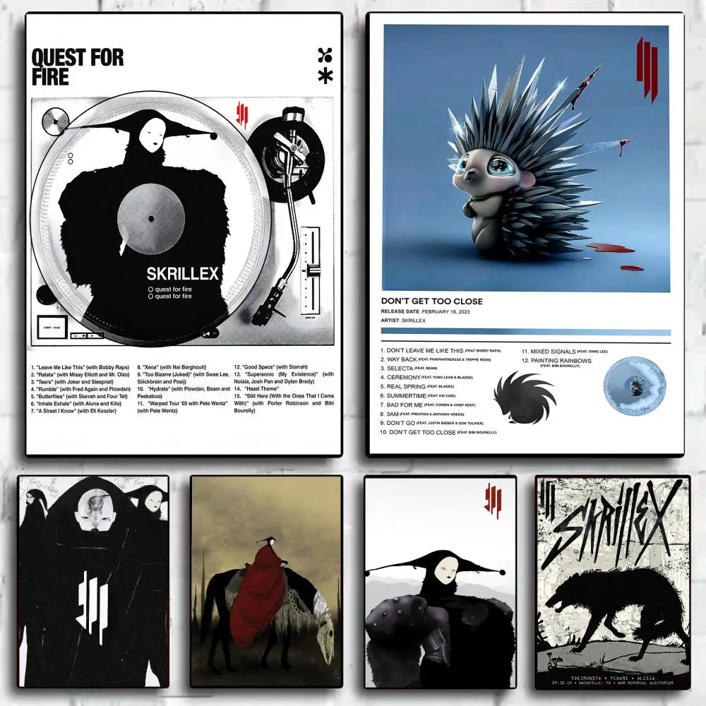 Singer Music Album S-Skrillex Poster Decorative Wall Art Stickers Mural Photo Print for Home Living Room Hallway Decor