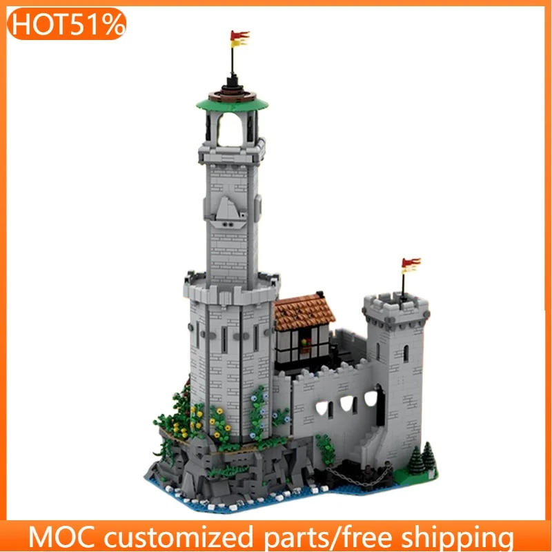 

3398 PCS Medieval Fortified Lighthouse 10305 Knight's MOC Customize Modular Building Block Creative DIY Boy Toy Birthday Gift