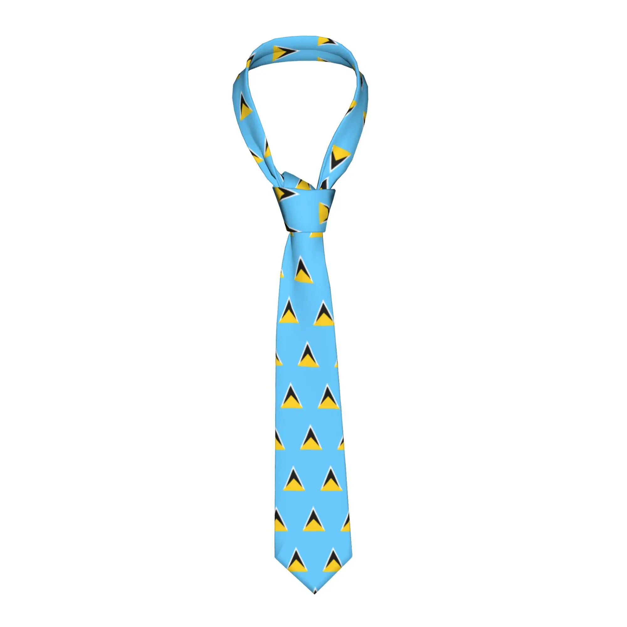 Saint Lucia National Flag Neckties Men Skinny Polyester 8 cm Narrow  Neck Tie for Mens Accessories Gravatas Wedding  Party
