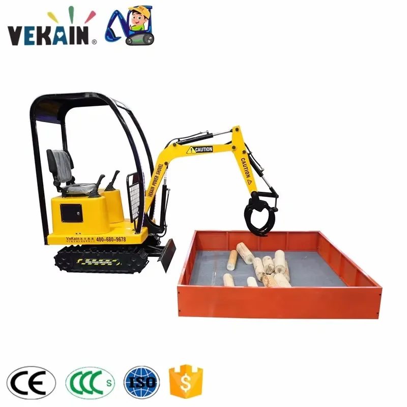 CE Certificate Yellow Mini Electric Coin-Operated Metal Crane for Children Indoor Timber Grab & Excav for Adventure Parks &