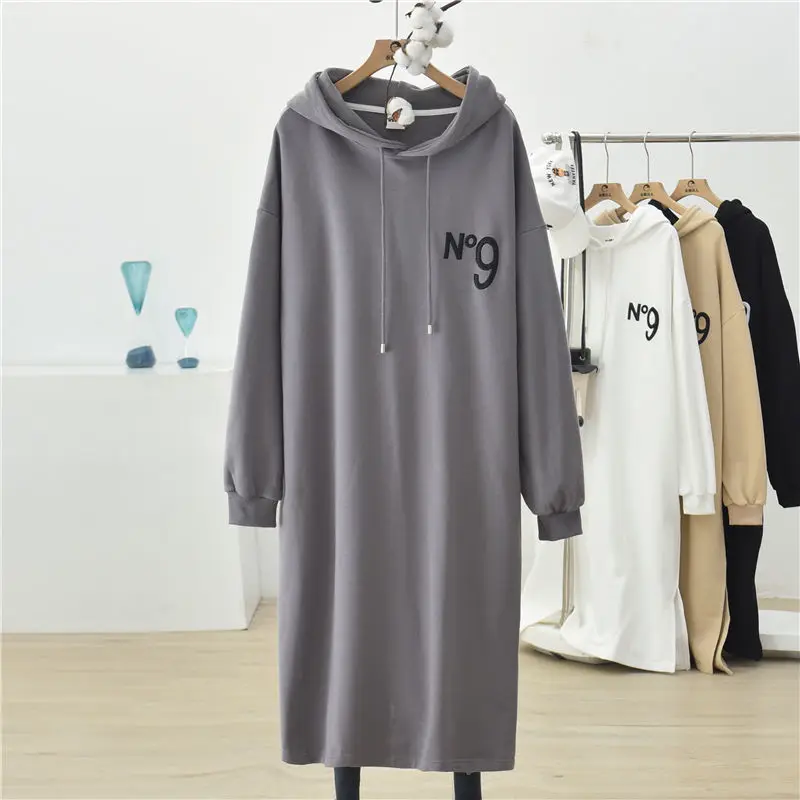 Dresses Loose Solid Color Casual Streetwear Autumn Thin Long Sleeve Pullovers Straight Office Lady Simplicity Women\'s Clothing