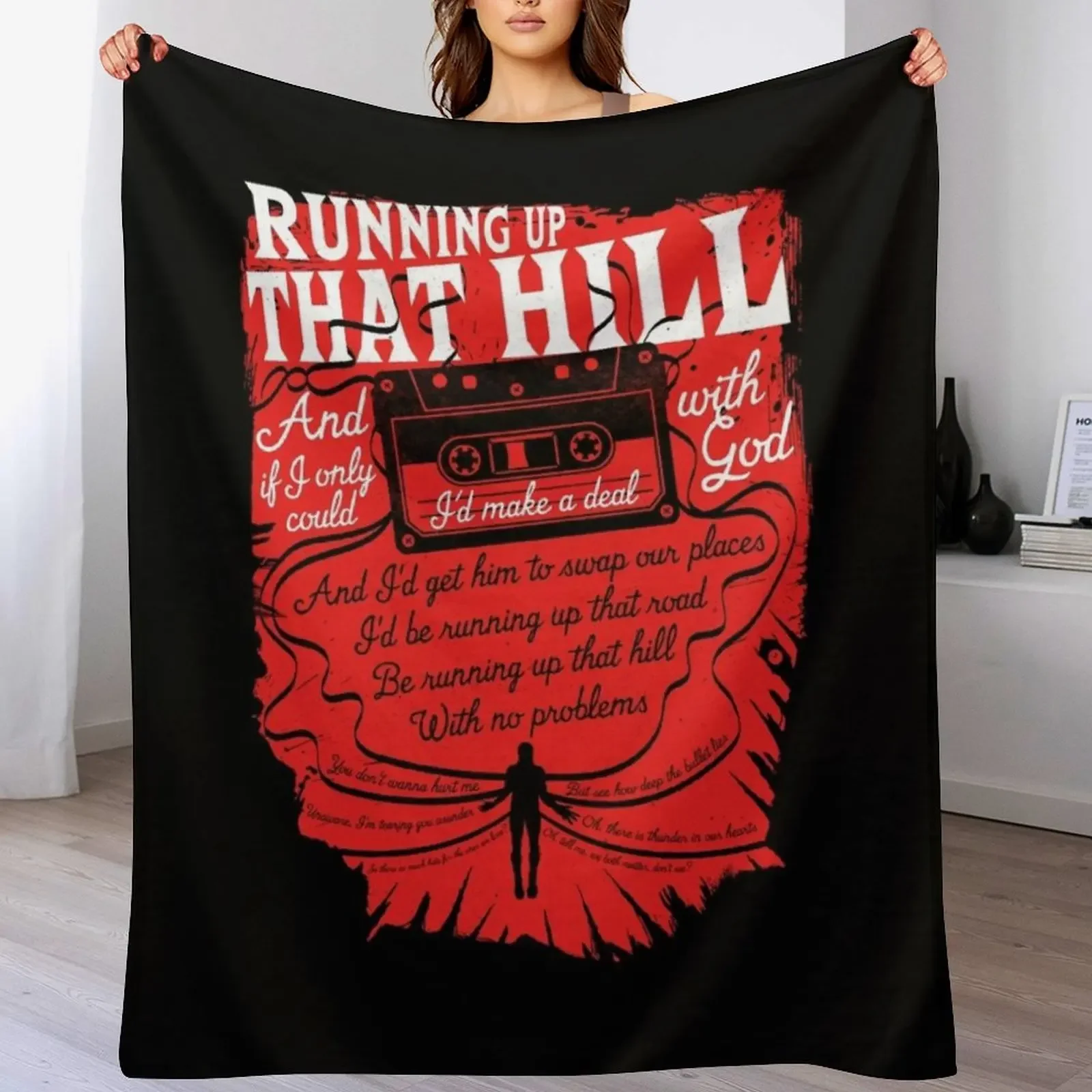 Running up that hill Throw Blanket Breathable Lightweight Blanket for Adults Kids
