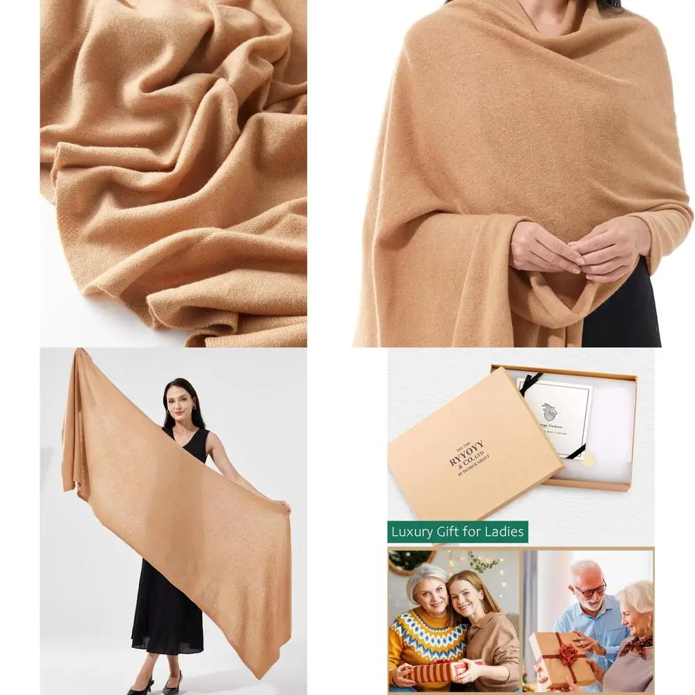 

Luxurious Cashmere Blend Shawl, 87x28, Extra Large, Ideal for Women's Travel Wear