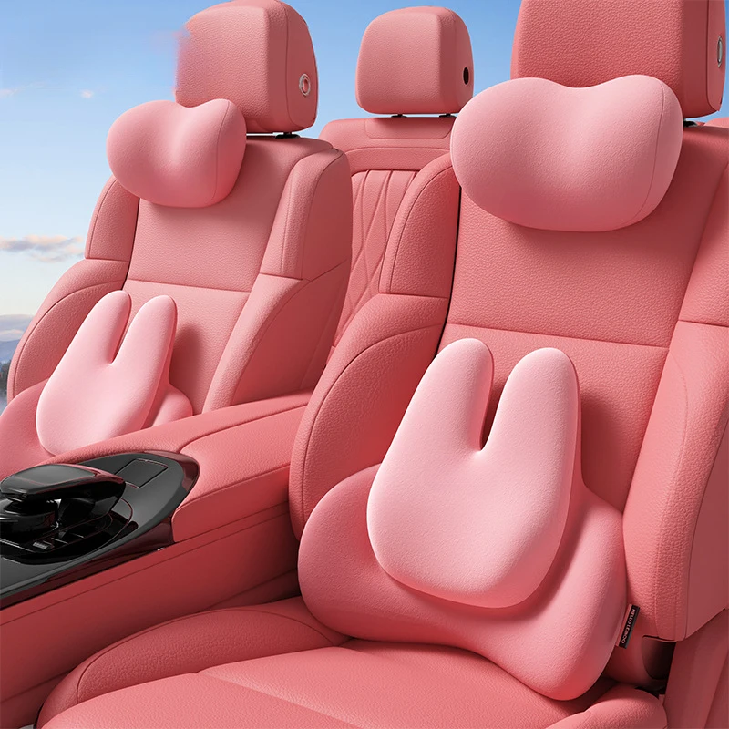 

Leiboo Car Headrest Neck Pillow Pair, Women Drivers, Main Driver Lumbar Support Cushion, Memory Foam Car Interio