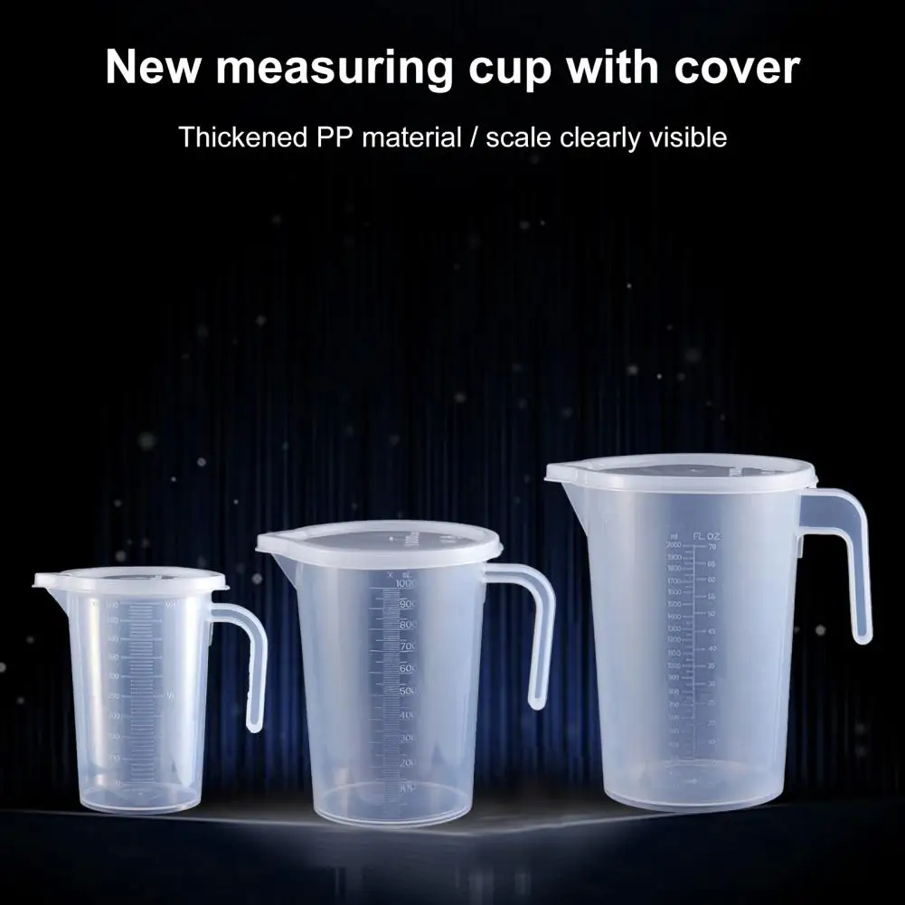 500ml/1000ml/2000ml Heat-resistant Measuring Cup Strong Toughness Plastic Clear Scale Portable Measuring Jug Kitchen Accessories