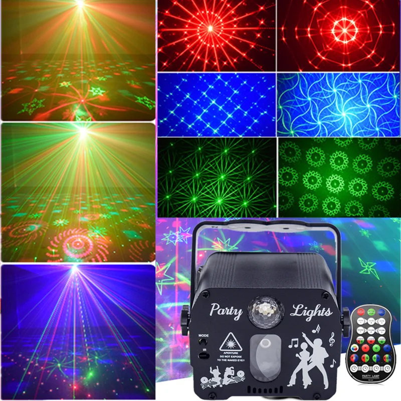 

Party lights, DJ disco lights, stroboscopic lights 2-in-1, pattern decorations, holiday party decorations, and ambient lights