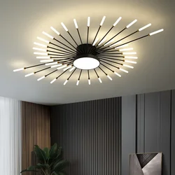 Modern Minimalist Strips Ceiling Chandelier Black Gold for Bedroom Dining Living Room Pendant Home Decor Lighting Luster Fixture