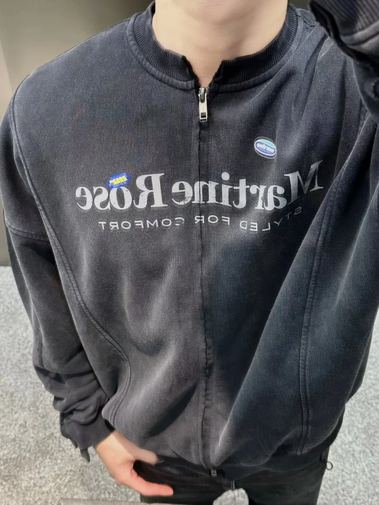 

Винтажная потертая потертая куртка Martine Rose, хлопковое пальто большого размера, уличная одежда унисекс, повседневная весенне-осенняя модная верхняя одежда