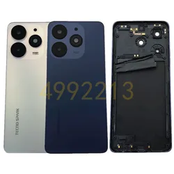 For Tecno Spark 10 Pro KI7 Battery Back Cover Middle Frame with Camera Lens+Side Button Housing Case Panel Replacement