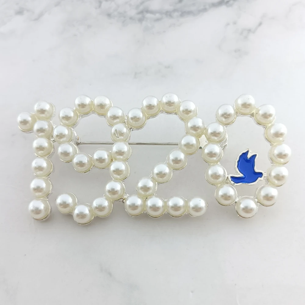 Souvenir Academy Greek Club ZPB Women's Fellowship Dove Badge 1920 Pearl brooch