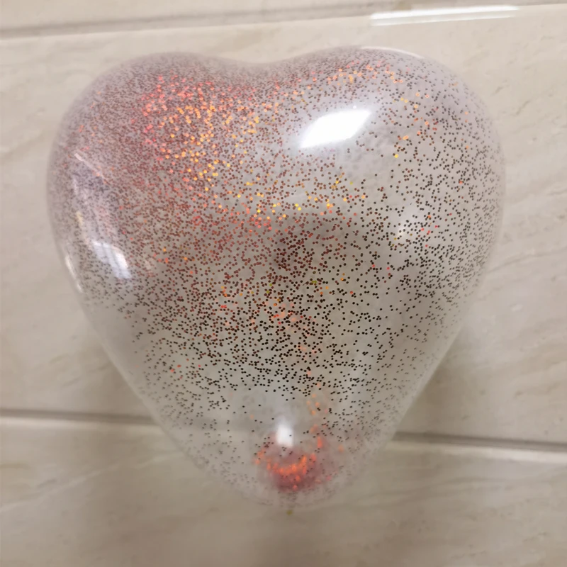 Filled with 1mm Laser Sequins The New Wedding Decoration Is High Transparent Heart-shaped Love Peach Heart Latex Balloon