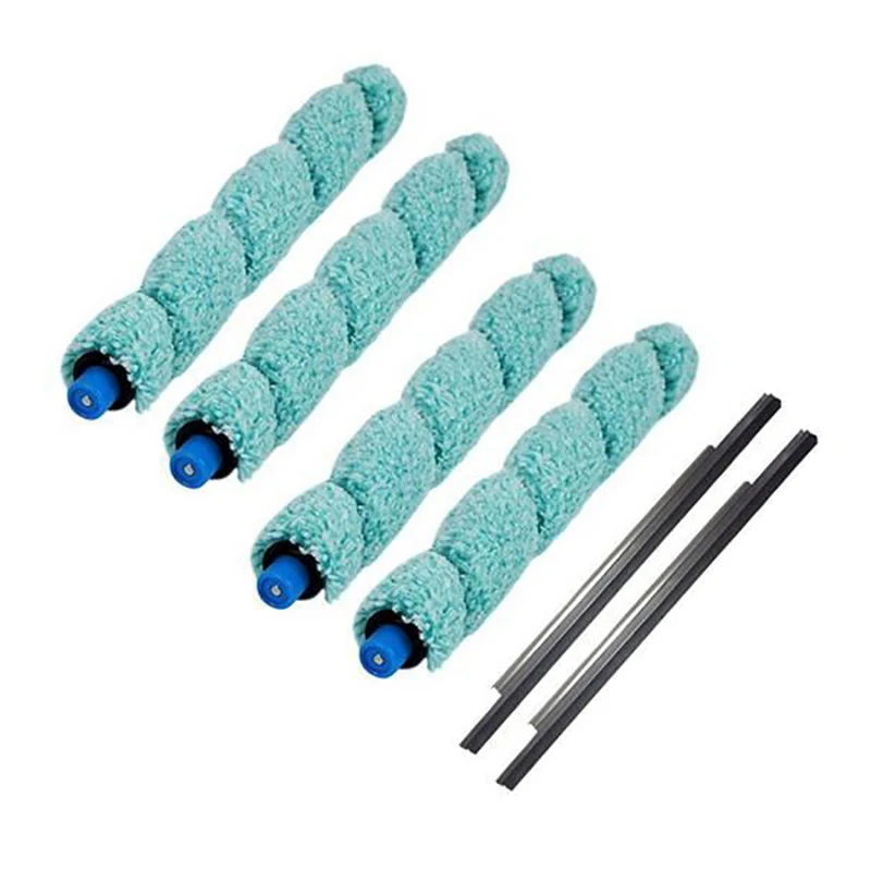 

6Pcs Floor Washing Robotic Cleaner Main Brush & Scraper Replacement For Ilife W400 Floor Washing Robot Parts Accessories