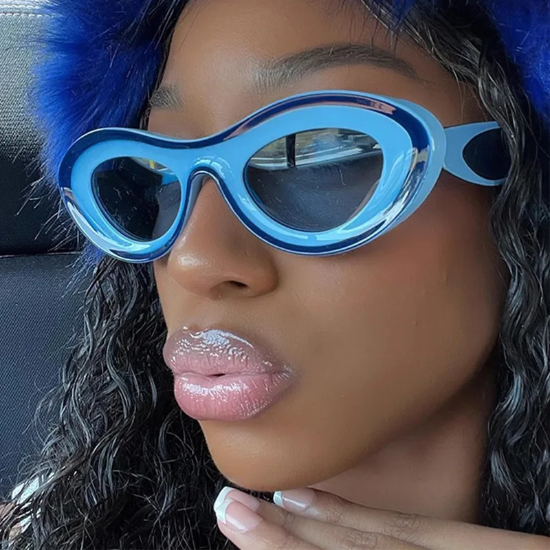 

New Fashion Oval Sunglasses Women Stylish Multicolor Outdoor Shades Men Trendy Brand Designer UV400 Protection Beach Eyewears