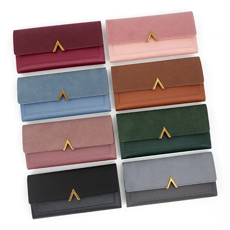 New Women's Fashionable and Simple Women's PU Long Wallet Multi Card Card Bag Handbag