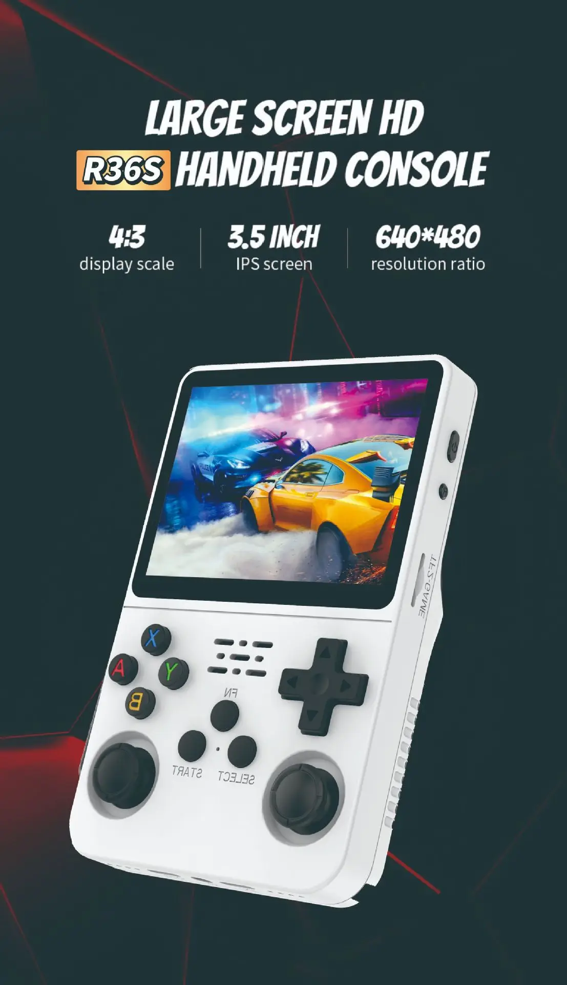 R36S Retro Handheld Video Game Console Linux System 3.5 Inch IPS Screen Portable Pocket Video Player 64GB Games