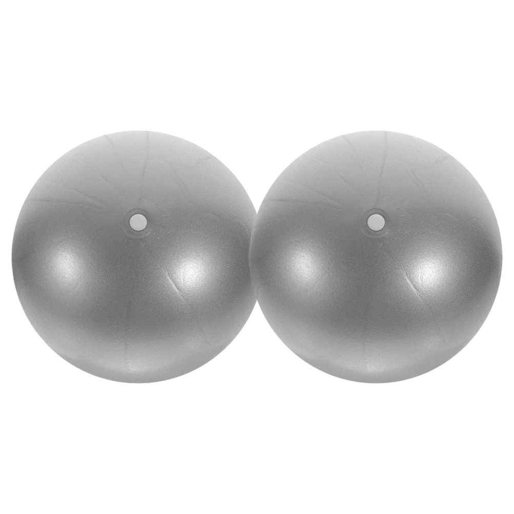 2 Pcs Pilates Ball Yoga Workout Exercise Accessory Reusable Silver Pregnant Woman