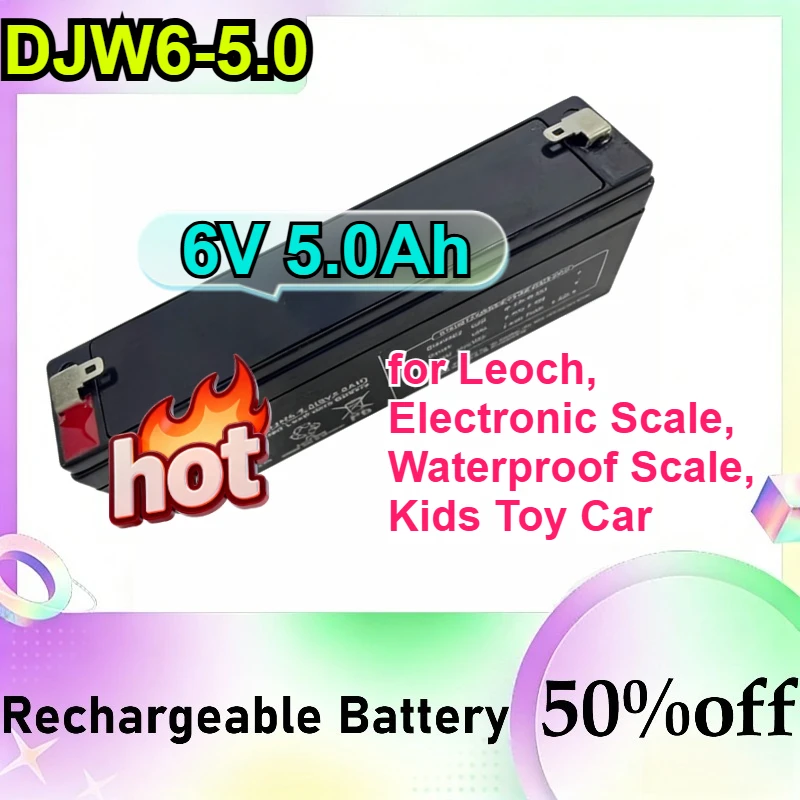 

DJW6-5.0 6V 5.0Ah Lead-Acid Battery for Leoch, Electronic Scale, Waterproof Scale, Kids Toy Car