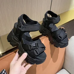 Women's Sandals Platform Summer Solid-Color Sandals Women's New High-Heel Open-Toed Sandales Sports Wedge Heeled Women's Shoes