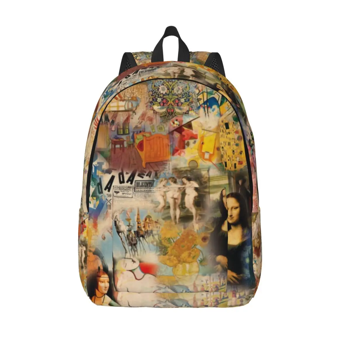 

Холщовый рюкзак с 3D принтом Ван Гога из искусственной кожи Да Винчи Мона Лиза Пикассо Школьная дорожная сумка для колледжа Сумка для книг подходит для 15-дюймового ноутбука