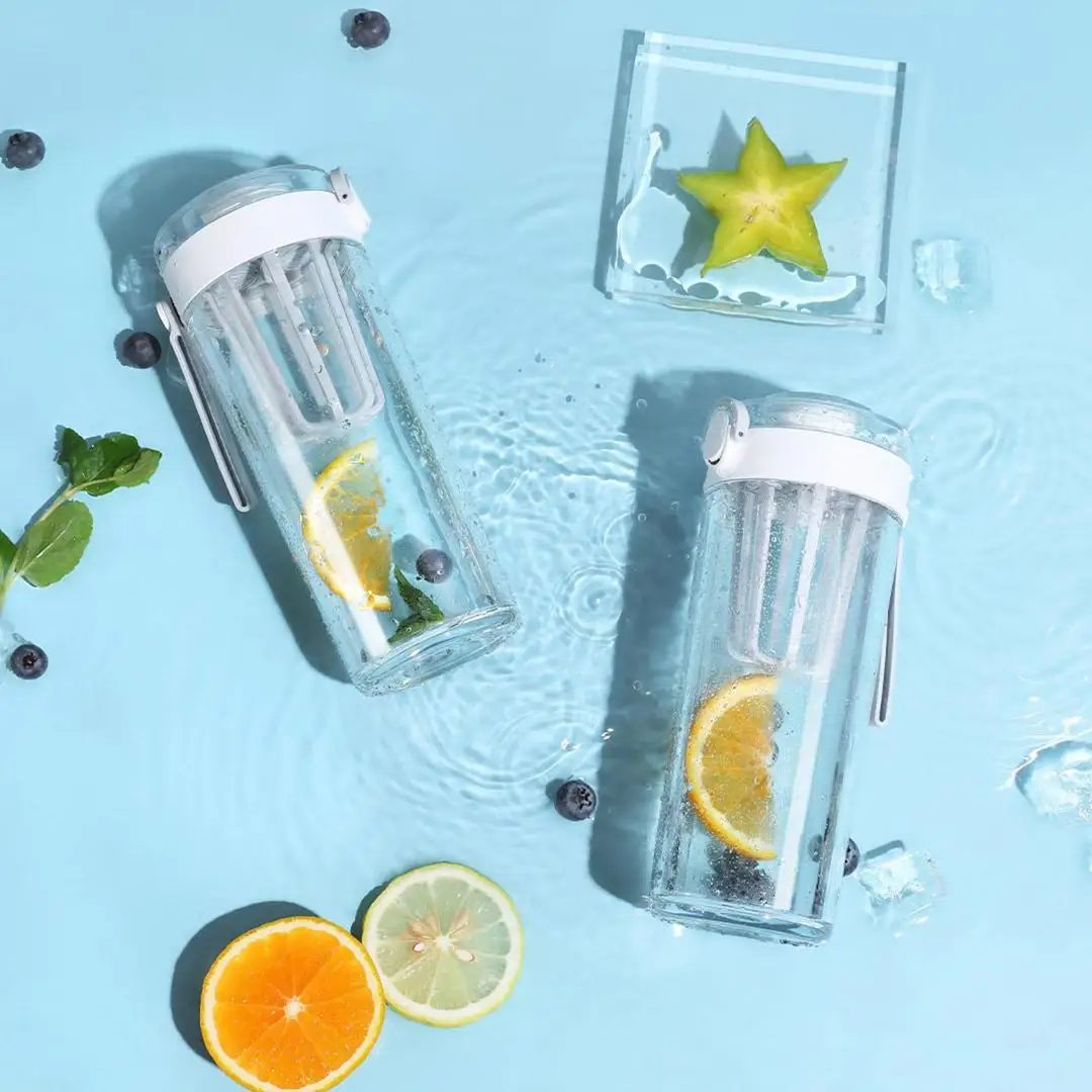 XIAOMI Mijia Tritan Water Cup 600ml Portable Leak-proof Outdoor Sports Water Bottle Shaker BPA-FREE Button Cap Easy Clean