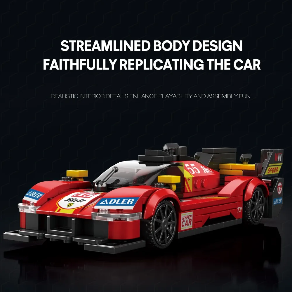 307 個チャンピオン車ビルディングブロック都市スポーツ車両 1:24 モデルレンガデスクトップディスプレイ子供 DIY パズルおもちゃホリデーギフト