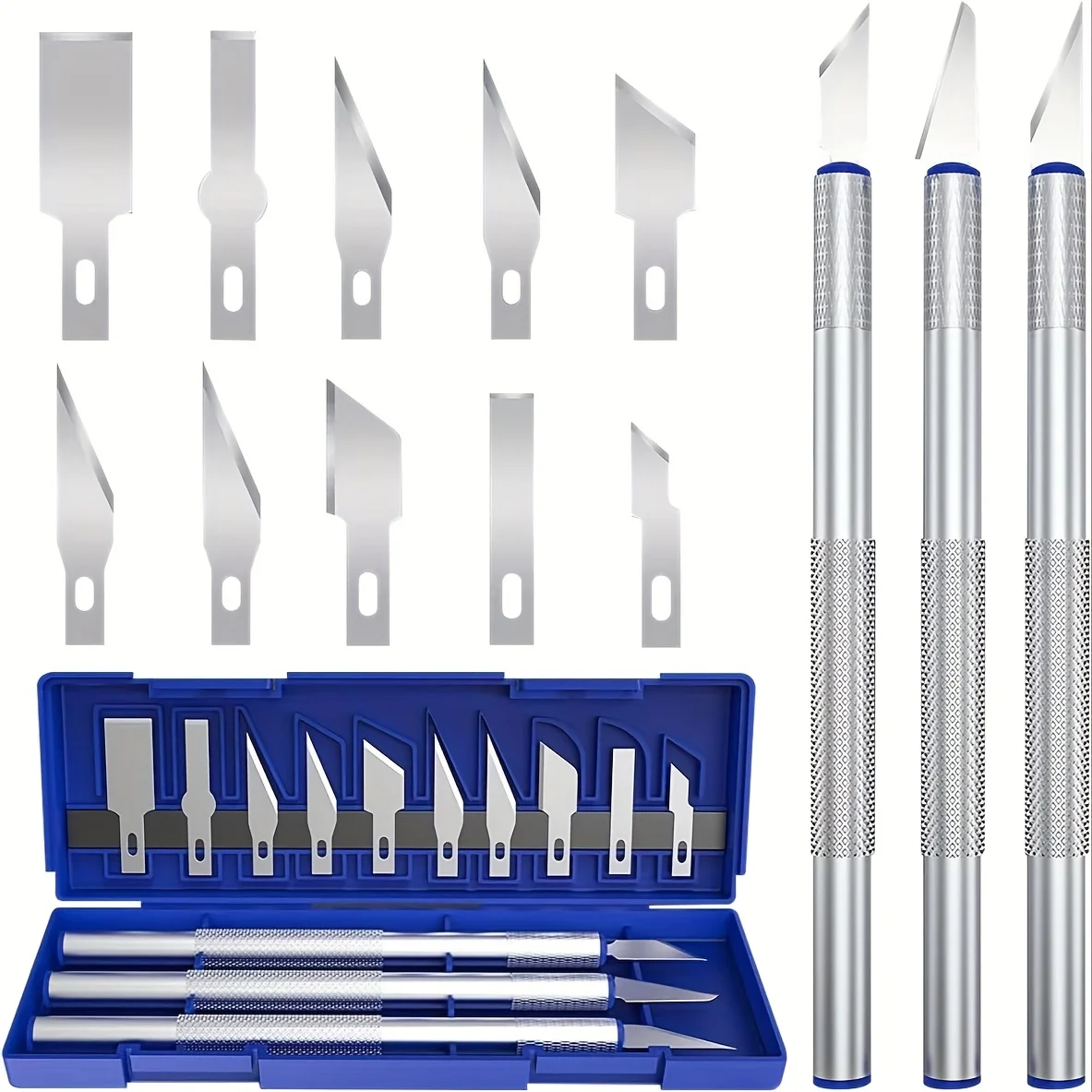 13in1 Diy Model Making Aluminum Alloy Carving Knife Tool Set Graver/Cutting Tools- Perfect For Paper-cut, Handcraft& Sculpture