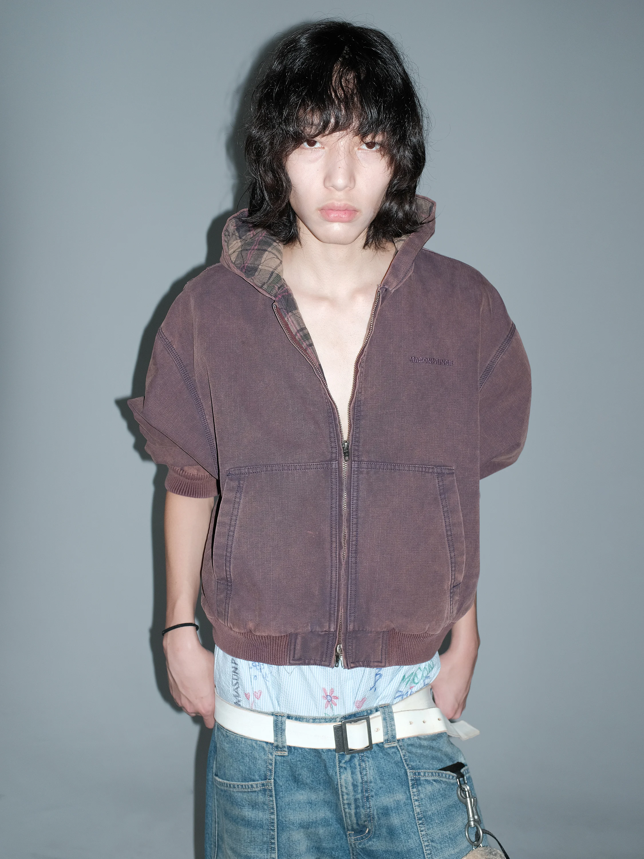 

MASONPRINCE Vintage Waed Bomber Pilot Jaet Hooded Cotton Coat Loose Fit Youthful Sle Regular Length Winter Outerwear