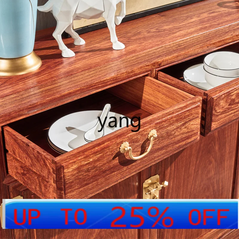 

CX mahogany dining side cabinet red sandalwood entry new Chinese style living room solid wood tea entrance locker