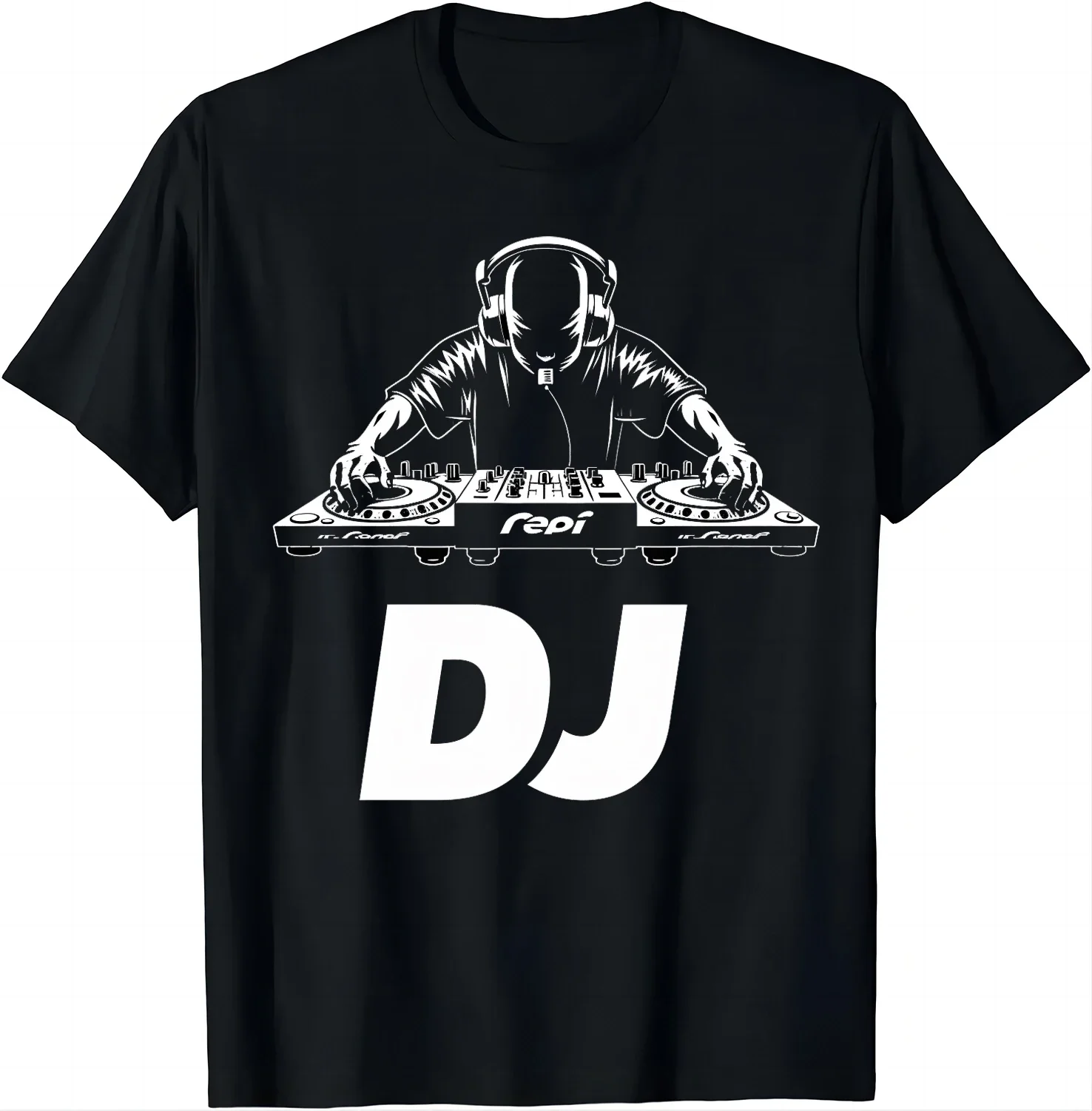 Stylish DJ Mix Master Shirt Music At Your Fingertips T Shirts  Graphic T Shirts Men Clothing Tops Camisas Streetwear Ropa Hombre