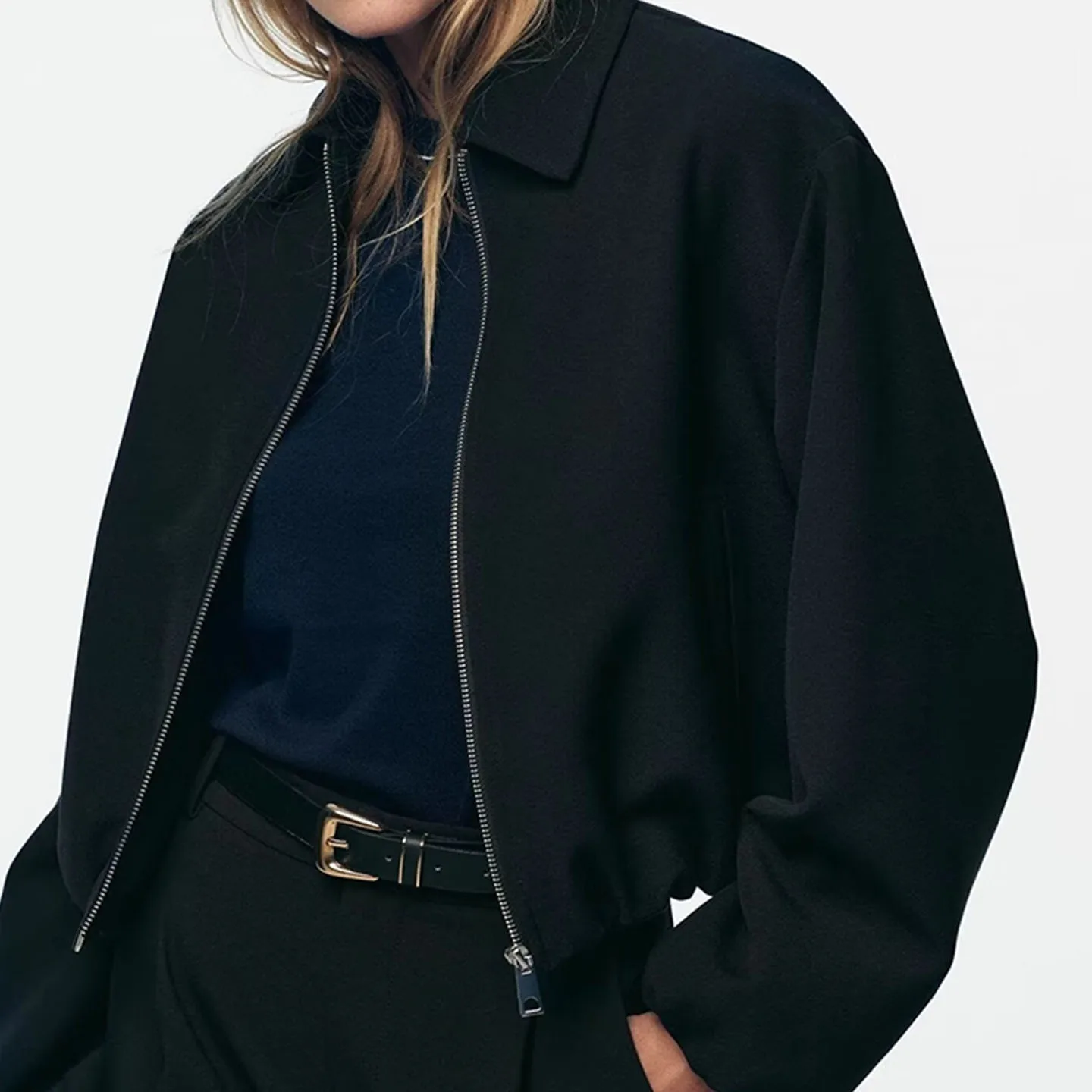 معطف Jaet نسائي منتفخ بسحاب من Faionable Sle Personali يوميًا لخريف 2025 وصل حديثًا معطف فضفاض مناسب #3