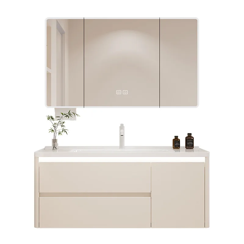 

Taiwan controlled sewer bathroom cabinet ceramic integrated basin toilet drawer induction bathroom cabinet combination