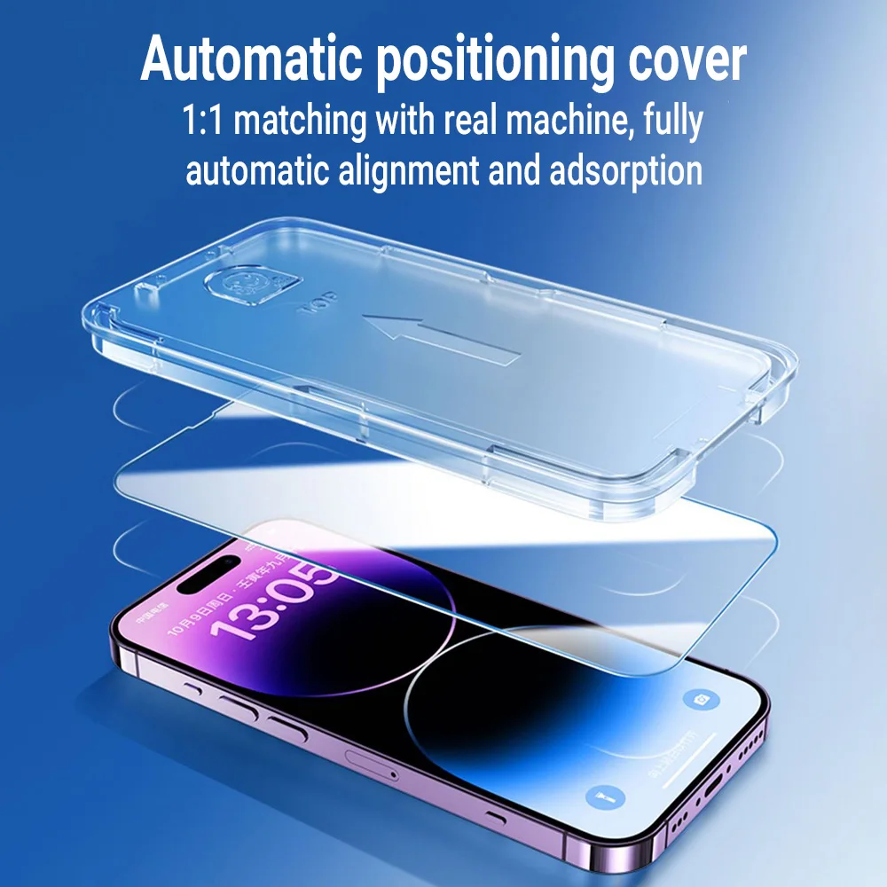 5 Pack For Apple iPhone 16 Screen Protector, Clear Easy Installation Bubble-Free, HD Tempered Glass, Anti-Scratch