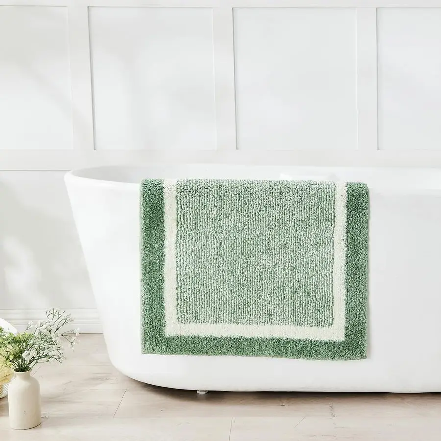 

Коврики для ванной комнаты, нескользящие, пушистые, впитывающие влагу, из микрофибры, моющиеся, эстетичные, большие, цвета шалфейно-зеленый.