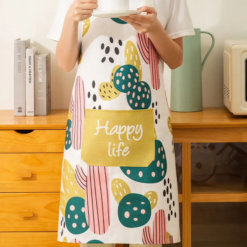 

Fashion Printed Apron - Waterproof Oil-proof for Home Kitchen, Sleeveless Design, Durable & Easy Clean, Stylish Cooking Protecti