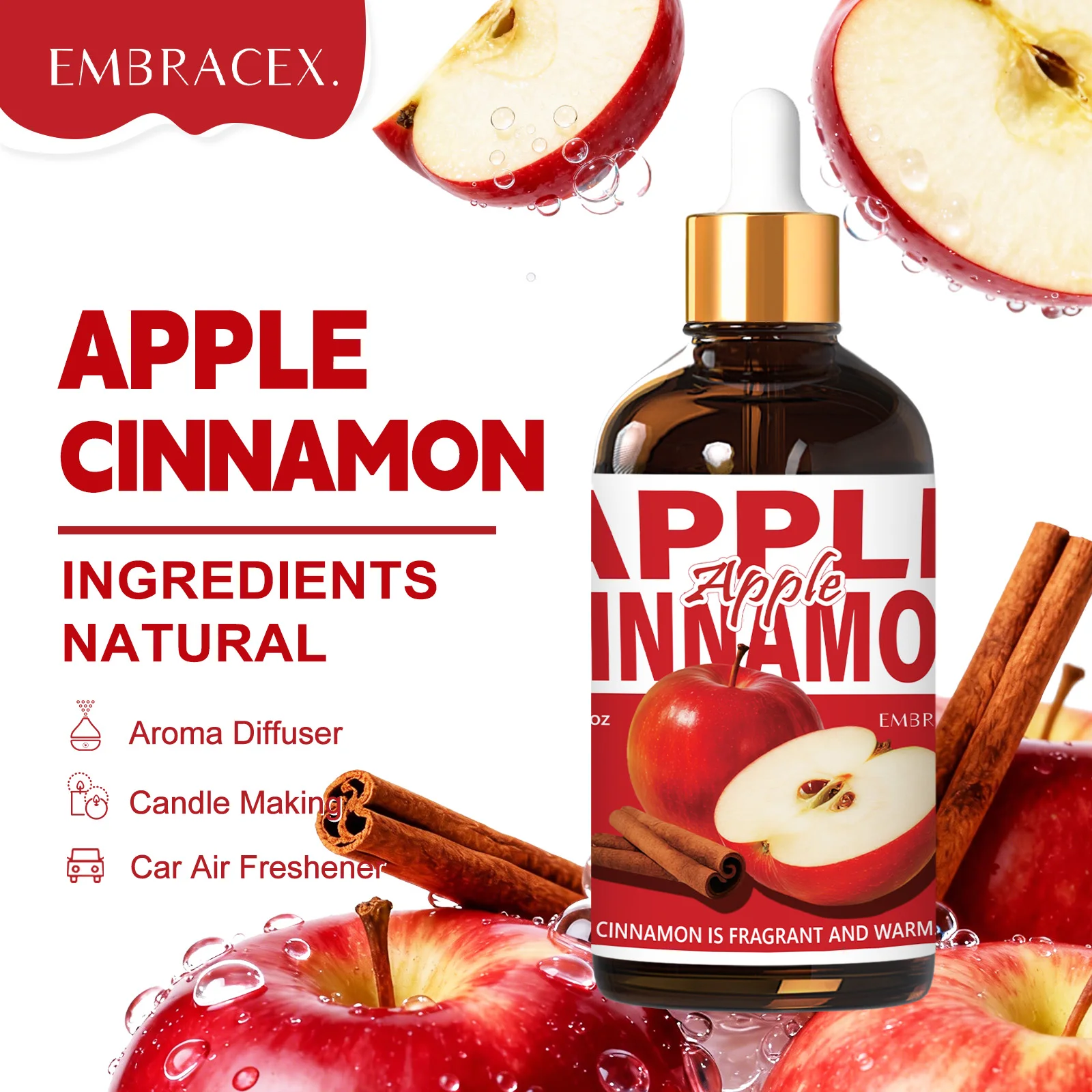 

100 мл эфирное масло яблока и корицы, массажное эфирное масло премиум-класса для ухода за волосами и кожей, подарок для друзей, ароматерапия