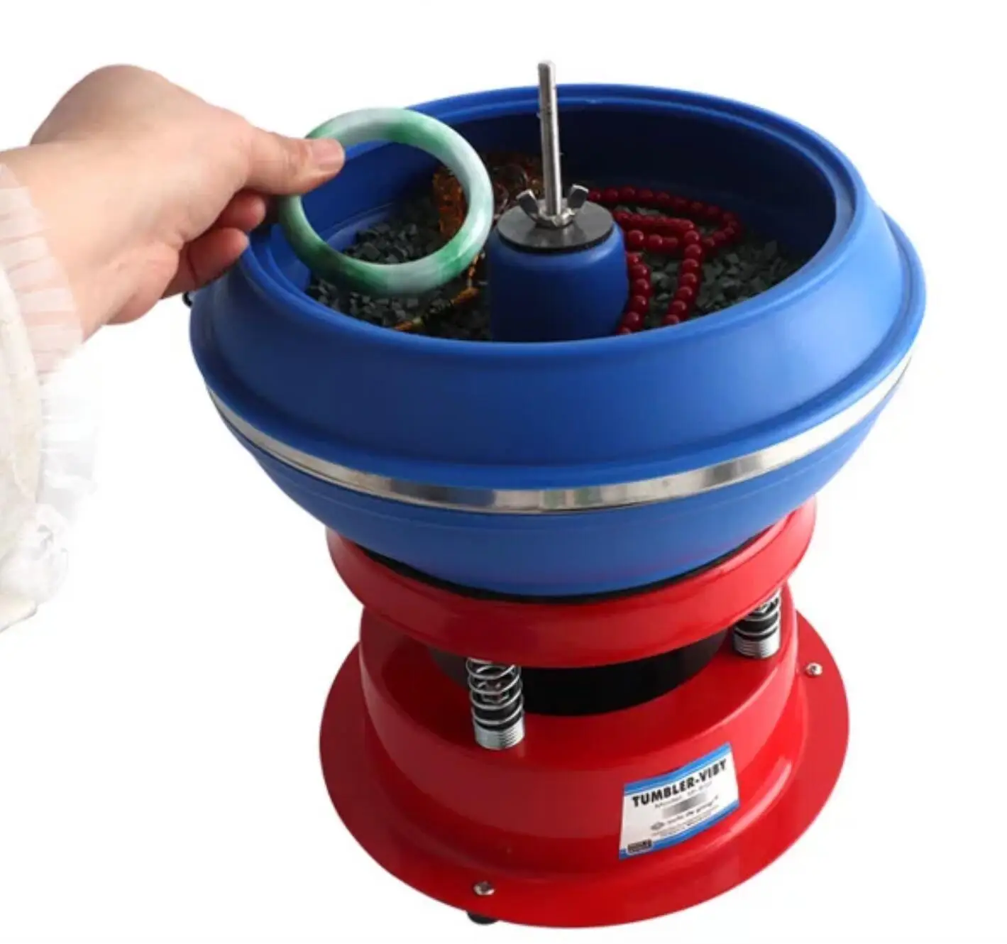 Professional DIY Jewelry Vibrating Polishing Tumbler for Gemstone Lapidary And Metal grinding Machine 6 Inch Vibratory drum bowl