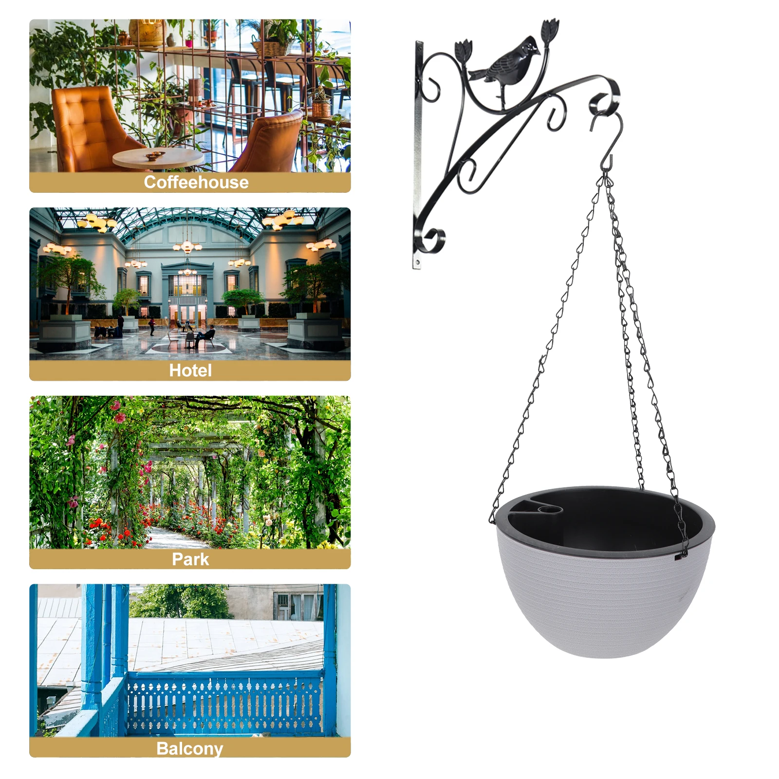 

Self Watering Wall Planters Plastic Outdoor Hydroponic Flower Pots Chlorophytum Hanging Containers Garden Supplies Elegant