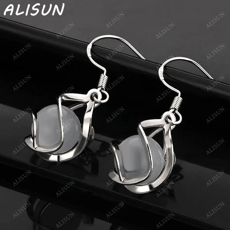

ALISUN 925 Sterling Silver 13mm Bead Earrings Drop Earrings For Women Anniversary Gift Popular Wild Fashion Romantic Jewelry