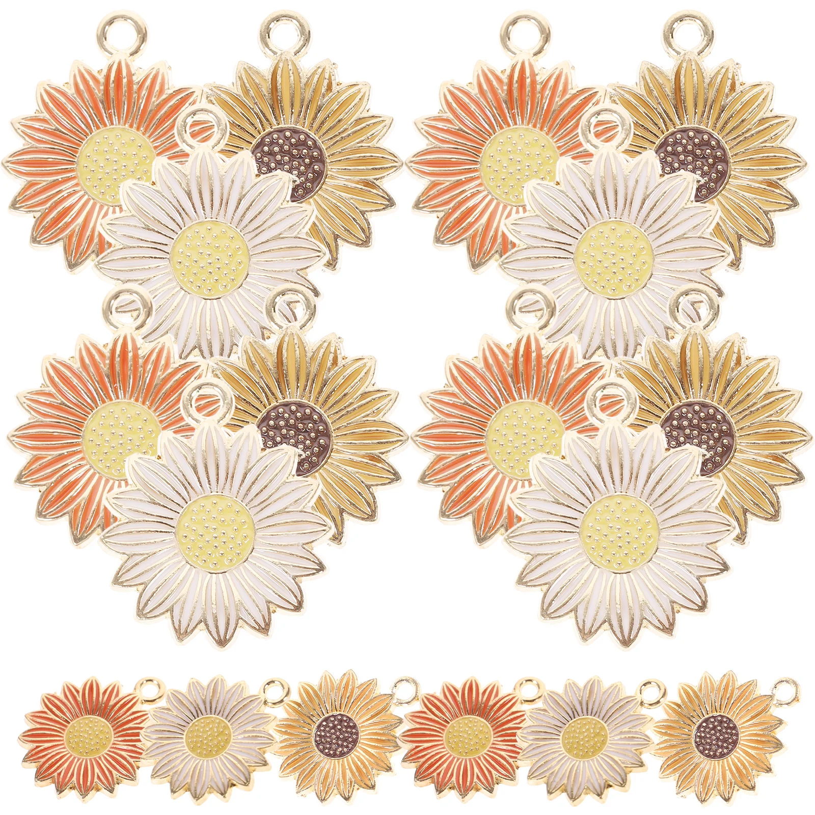 

30pcs Sunflower Hair Accessories Jewelry Making Charms Pendant Alloy Durable DIY Bracelet Necklace Earring Keychain Crafts