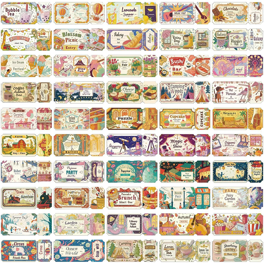 10/30/50 stücke Cartoon Kreative Traum Ticket Aufkleber Lustige Graffiti Aufkleber DIY Schreibwaren Telefon Notebook Laptop Kinder Aufkleber spielzeug