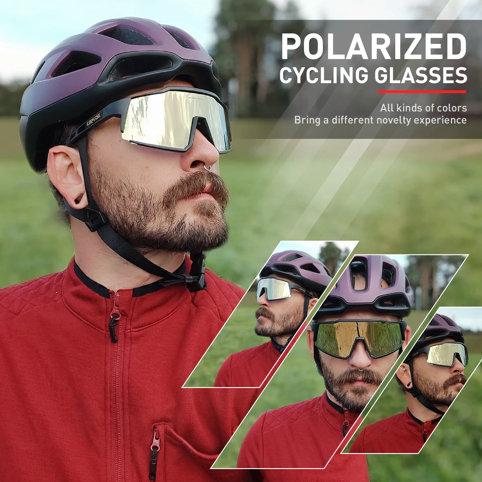 KAPVOE gafas de sol polarizadas para pescar, gafas de ciclismo para bicicleta MTB para hombre UV400, equipo de montaña y carretera, accesorios para deportes al aire libre
