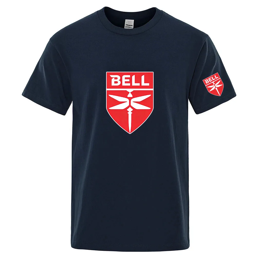 2026 Bright Colors Eye Catching Fashion Simple T-shirt Bell Helicopter Logo Print Men's Lightweight Ice Silk Breathable Top