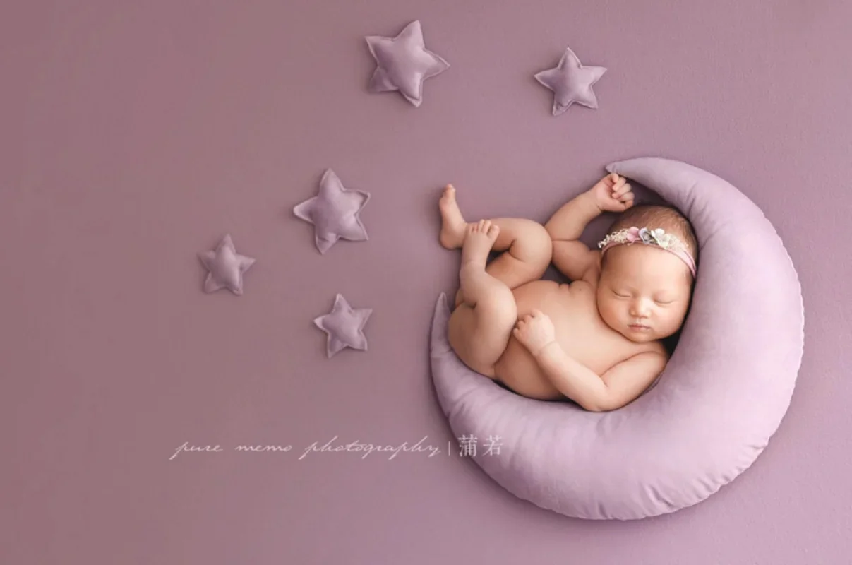 Newborn Photography Props Velvet Creative Posing Moon Stars Pillow Sets Backdrops Studio Shoots Accessories Photo Props