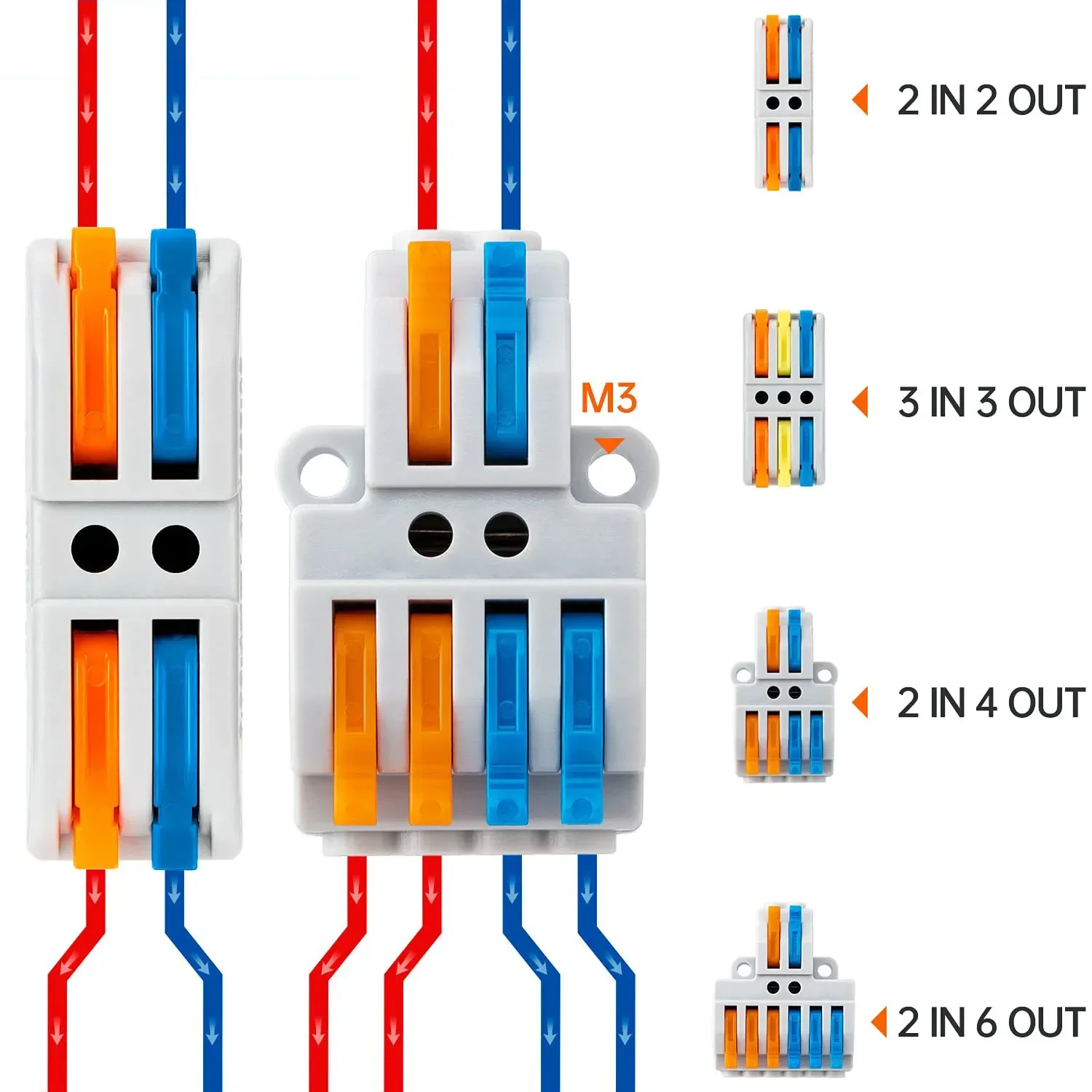 Wholesale SPL/FD/PCT Universal Quick Lever Wire Connectors Electrical Wire Terminals for Any Circuit Inline Splices 28-12 AWG