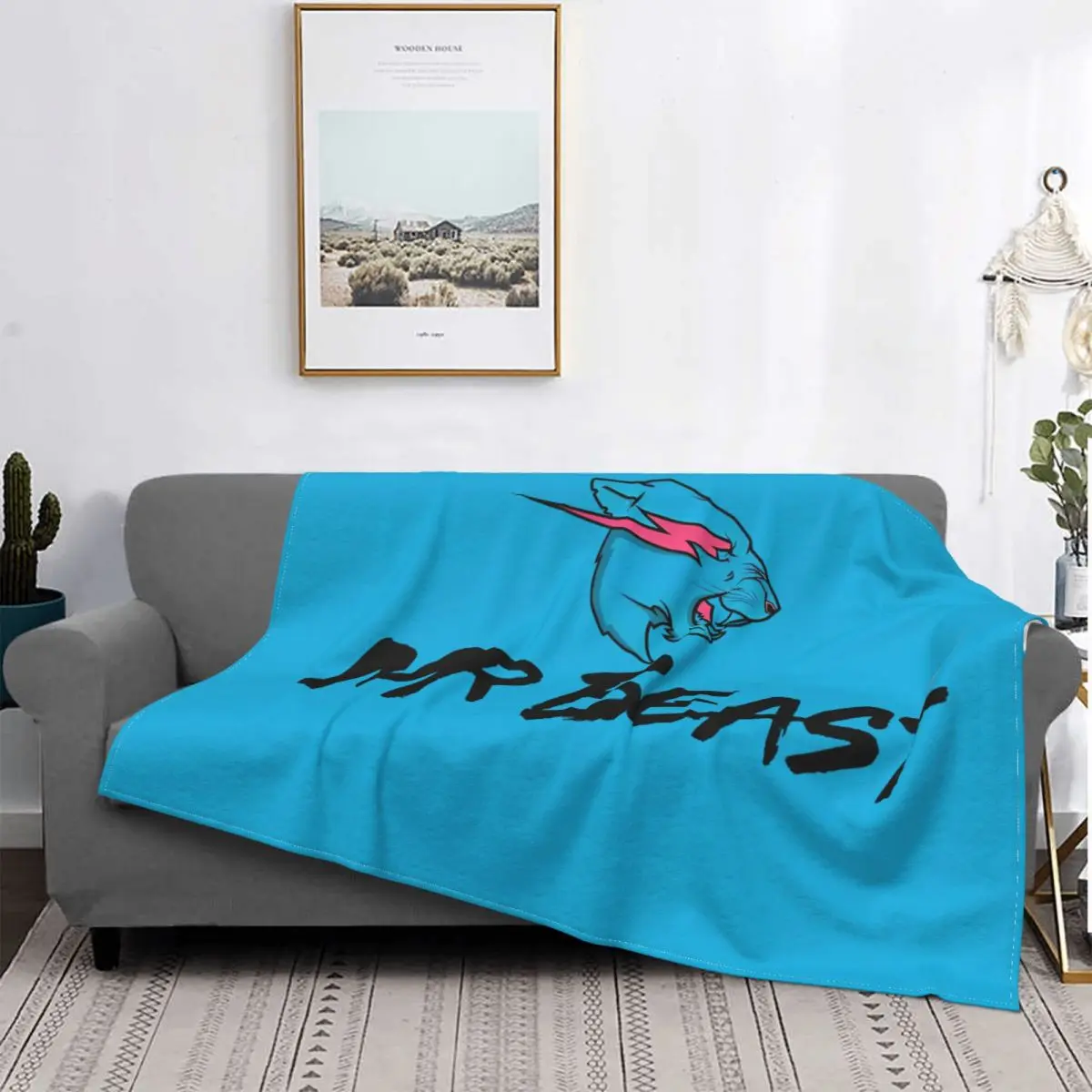 Mr Gaming Beast Blanket Coral Fleece Plush Air Conditioning Multi-function Soft Throw Blankets for Home Bedroom Bedding Throws