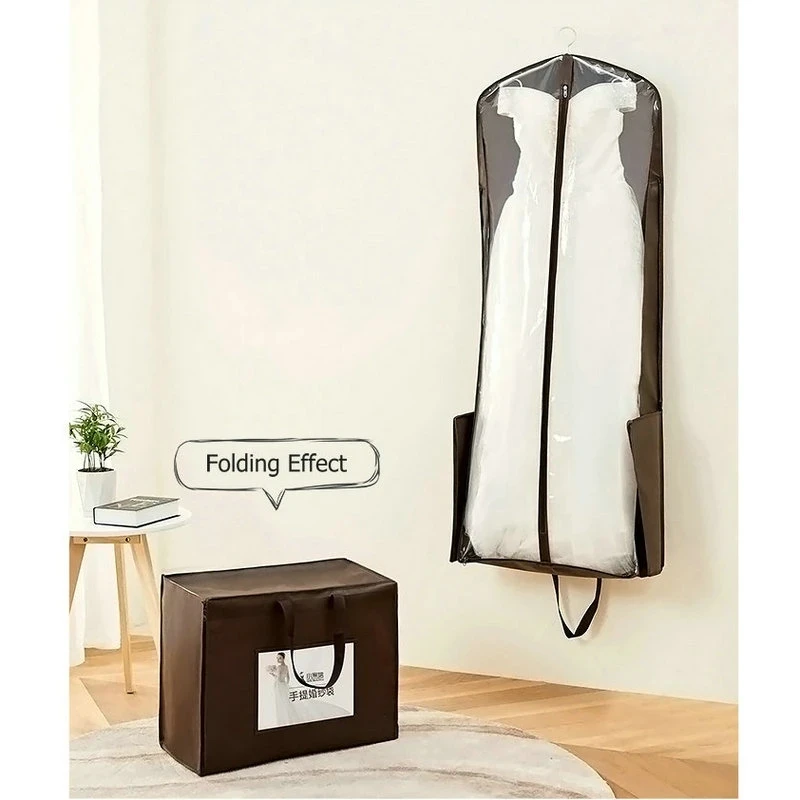 Travel Garment Bag For Dresses Long Trailing Wedding Dress Cover Bag Folding Portable Garment Duffel Bag For Dress