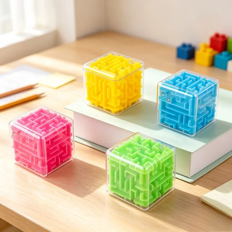 12Pcs Mini Square Maze Toys, Educational Stress Relief Pocket Toys, Classroom & Holiday Gifts, Portable Outdoor, Random