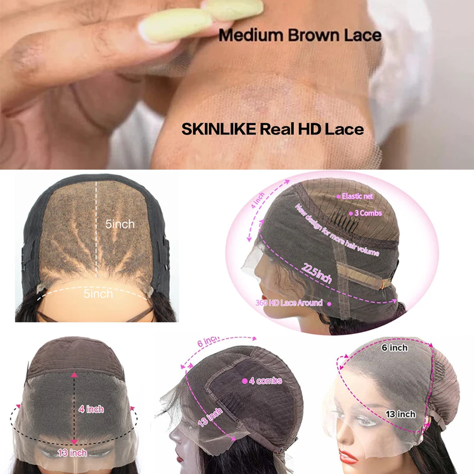 HD Transparent Lace Front Human Hair Wig 13x4 13x6 Straight Frontal Wig Pre Plucked 5x5 HD Lace Closure Wig Beliself Hair